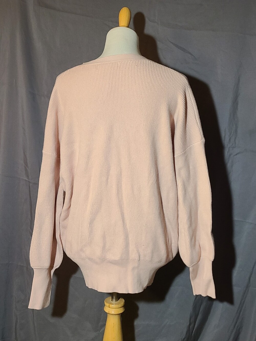 Everyday Open Front Ribbed Cardigan - Pale Pink - Picture 2 of 6